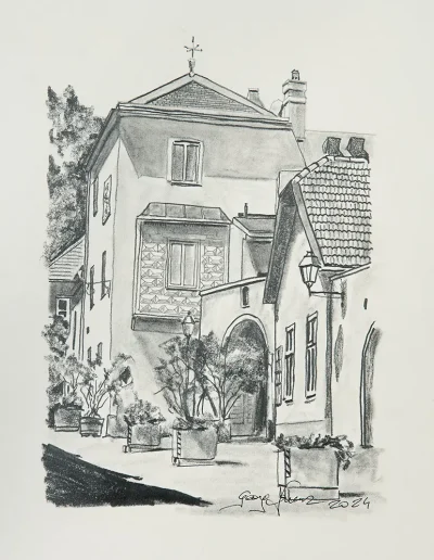 Gumpoldskirchen, Hotel Turmhof, Rückseite